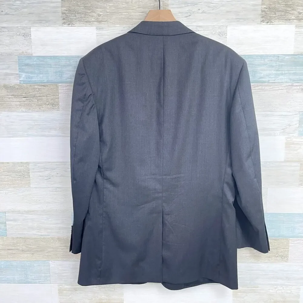 Samuelsohn Wool Greenwich Suit Charcoal Gray Mens 43 Jacket 33x30 Pleated Pants